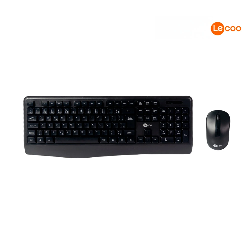 Kit Teclado e Mouse sem Fio KW211 Preto Lecoo