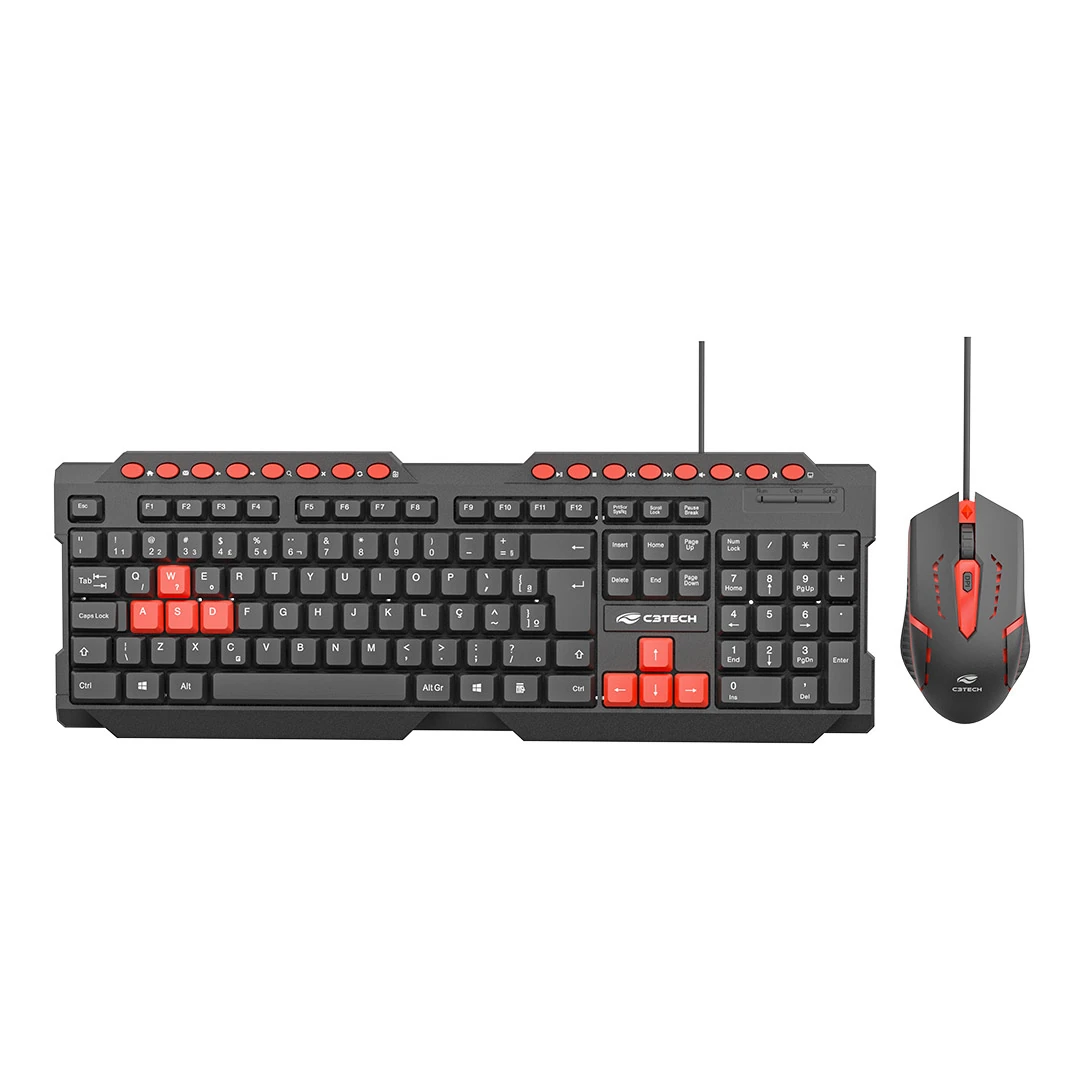 Kit Teclado e Mouse USB Gaming GK-20V2BK C3Tech