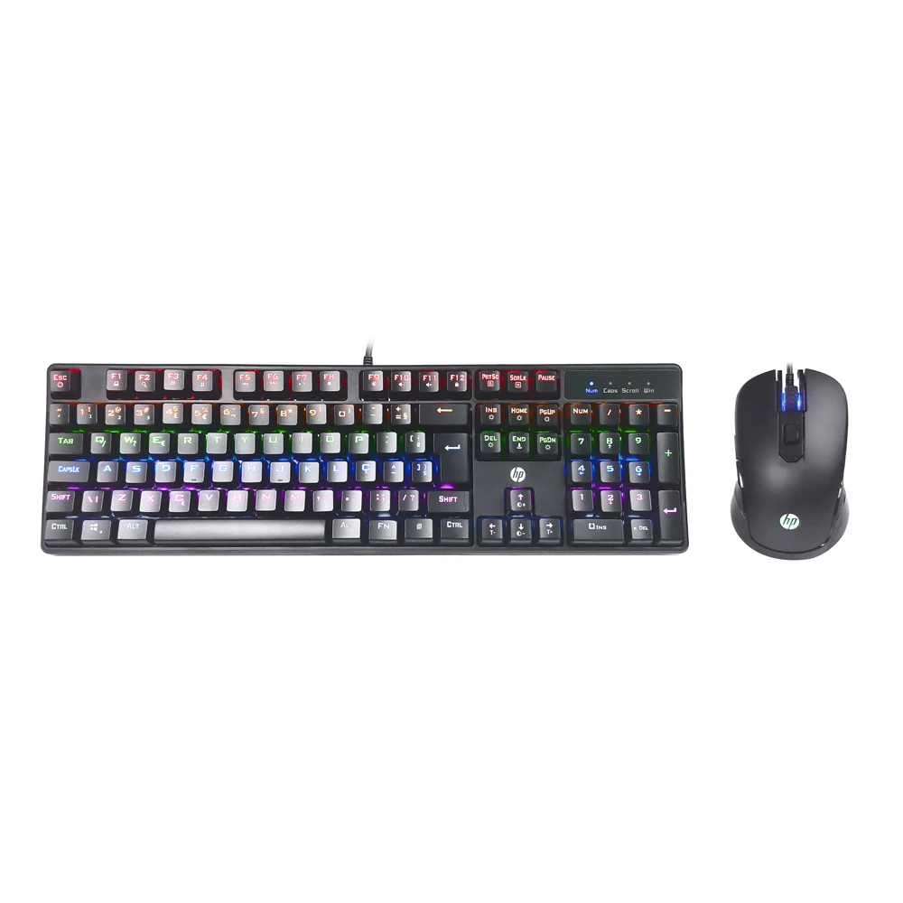 Kit Teclado e Mouse USB Gaming Mechan GM200 Pto HP