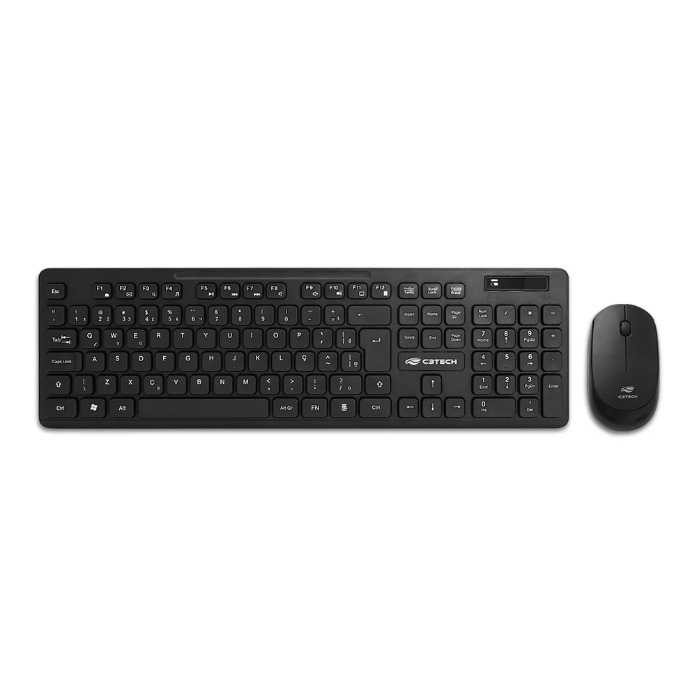 Kit Teclado e Mouse sem Fio K-W20BK C3Tech