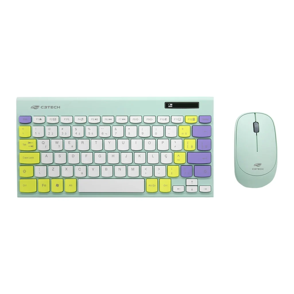 Kit Teclado e Mouse sem Fio K-W71GN TKL C3Tech