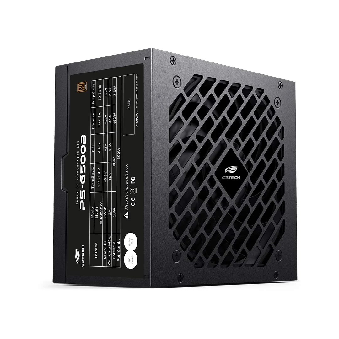 Fonte ATX 500W PS-G500B 80+ Bronze C3Tech