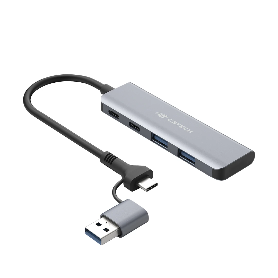 Hub USB-C 3.0 4 Portas HU-C600GY C3Tech