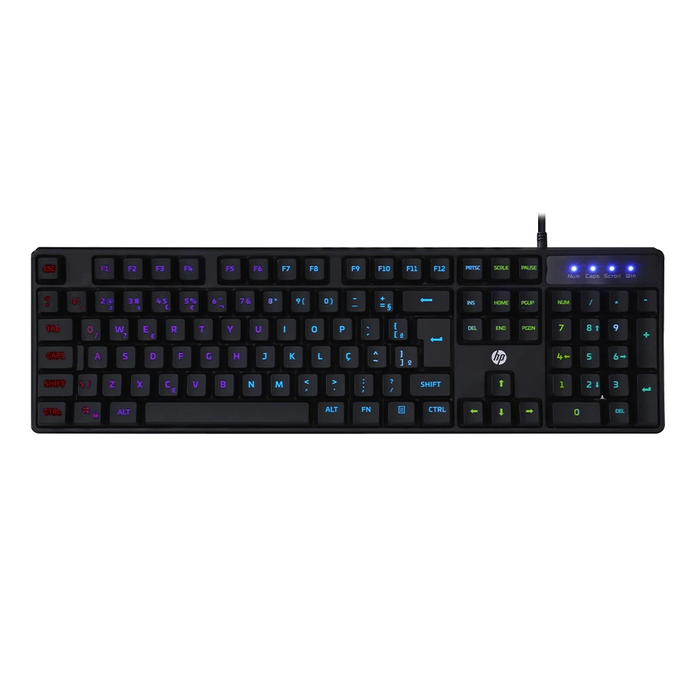 Teclado USB Gamer Membrana K300 LED Preto HP