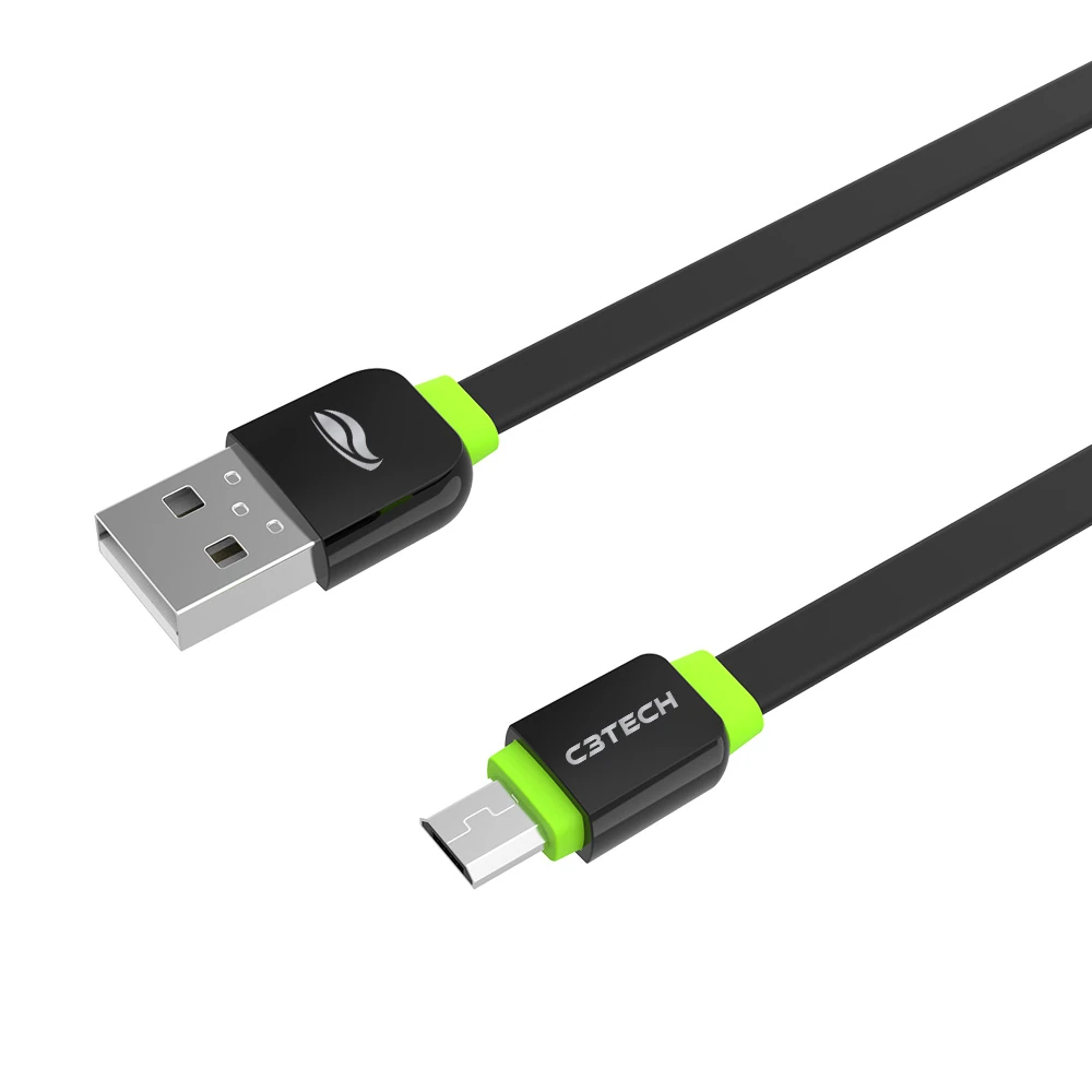 Cabo USB-MICRO USB 2,0A 1M CB-100BK C3Tech — opções