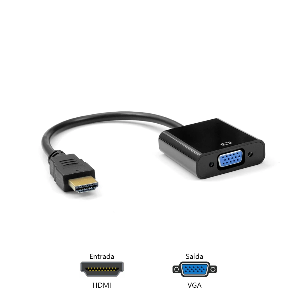Cabo Adaptador HDMI M/vga F ADP-HDMIVGA10BK Plus Cable